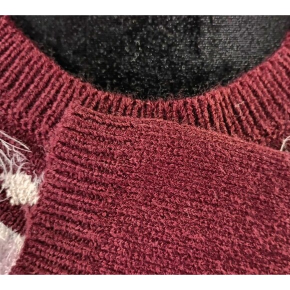 Eddie Bauer Sweater Size M Burgundy Maroon Pullover Crewneck Preppy Academia - Picture 6 of 15